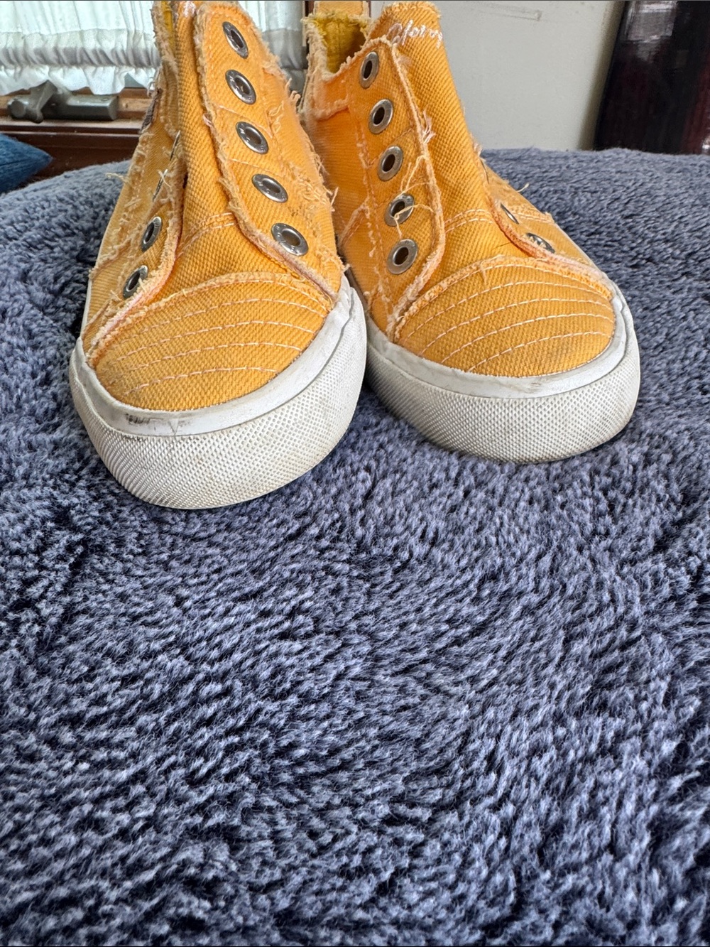 Blowfish Women’s Frayed Slip-On Sneakers in Yellow - Picture 5 of 5
